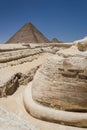 Architectural detail of the Giza pyramid complex Royalty Free Stock Photo